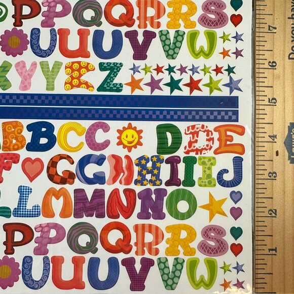Stickabilities Colorful Alphabet & Stars Stickers - 8 Sheets Total - Picture 2 of 2